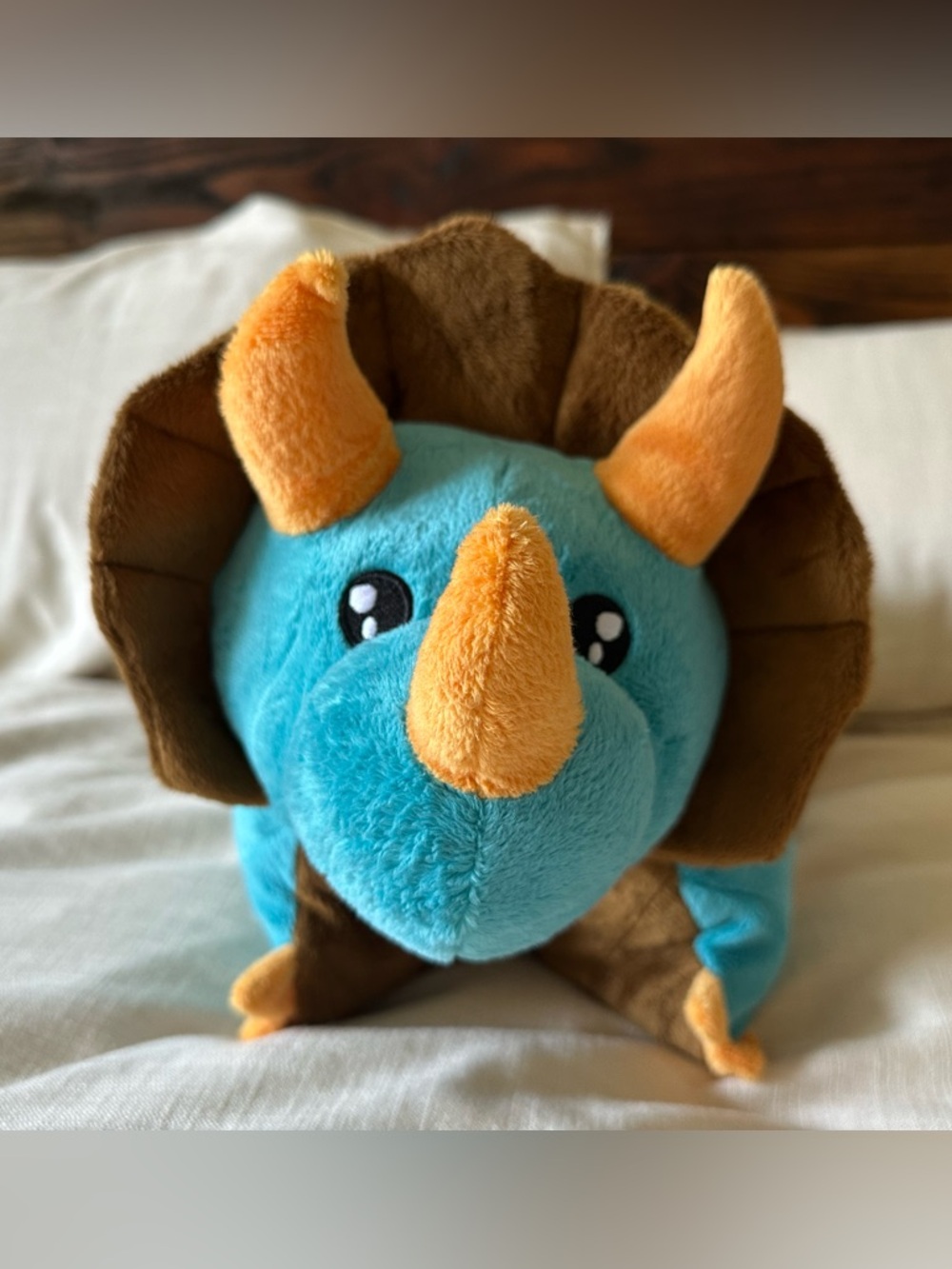 Pillow Pets Triceratops Blue Dinosaur 18” Cute Stuffed Plush Toy